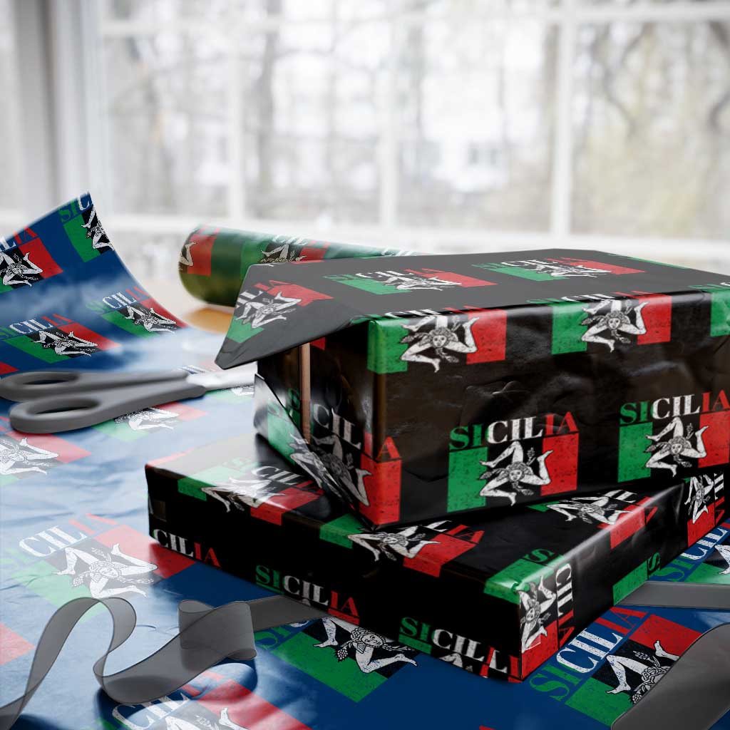 Italian Flag Wrapping Paper Roll Pisa Tower Colosseum Classic Scooter Retro - Wonder Print Shop