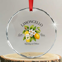 Italian Summer Limoncello Lemon Liqueur Amalfi Italy Crystal Glass Ornament