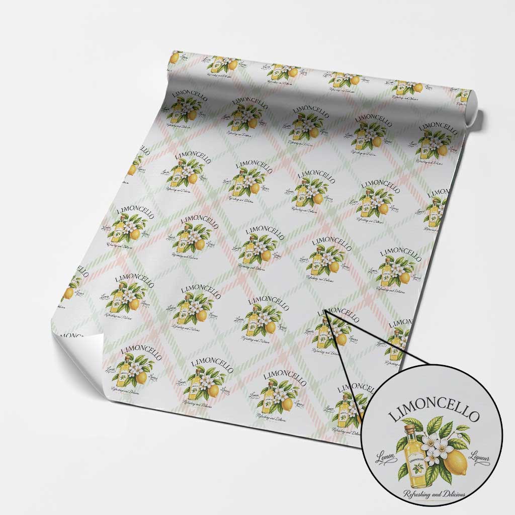 Italian Summer Limoncello Lemon Liqueur Amalfi Italy Wrapping Paper Roll
