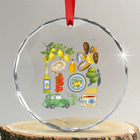 Italian Summer Scrapbook Crystal Glass Ornament Limoncello Seafood Coastal Italy La Dolce Vita TS02