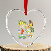 Italian Summer Scrapbook Heart Crystal Glass Ornament Limoncello Seafood Coastal Italy La Dolce Vita - Wonder Print Shop