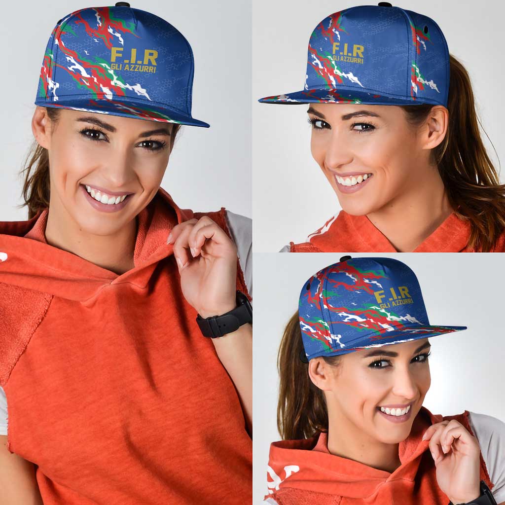 Italy Rugby Pride Snapback Cap Gli Azzurri Flame Fire Style