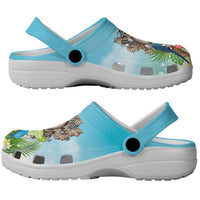 It's 5 o'clock Somewhere Clogs Shoes Hawaiian Tropical Parrots - Wonder Print Shop