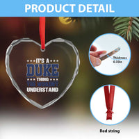 Its A Duke Thing You Wouldn't Understand Heart Crystal Glass Ornament Funny Family Name