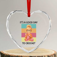 It’s A Good Day To Crochet Heart Crystal Glass Ornament Crochet Mom Gift - Wonder Print Shop