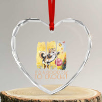 It’s A Good Day To Crochet Heart Crystal Glass Ornament Cute Cat Chasing Yarn - Wonder Print Shop