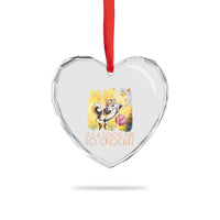 It’s A Good Day To Crochet Heart Crystal Glass Ornament Cute Cat Chasing Yarn - Wonder Print Shop