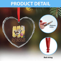 It’s A Good Day To Crochet Heart Crystal Glass Ornament Cute Cat Chasing Yarn - Wonder Print Shop