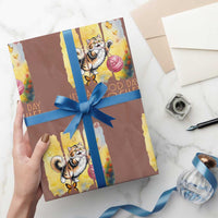 It’s A Good Day To Crochet Wrapping Paper Roll Cute Cat Chasing Yarn - Wonder Print Shop