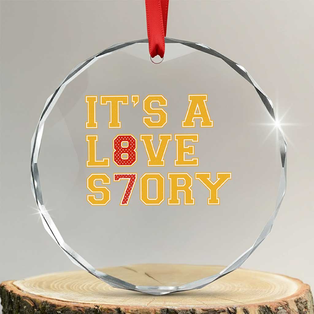 Its a Love Story 87 Crystal Glass Ornament Inspired Football Romance TS02