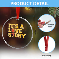 Its a Love Story 87 Crystal Glass Ornament Inspired Football Romance TS02