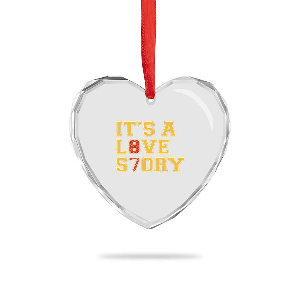 It’s a Love Story 87 Heart Crystal Glass Ornament Inspired Football Romance - Wonder Print Shop