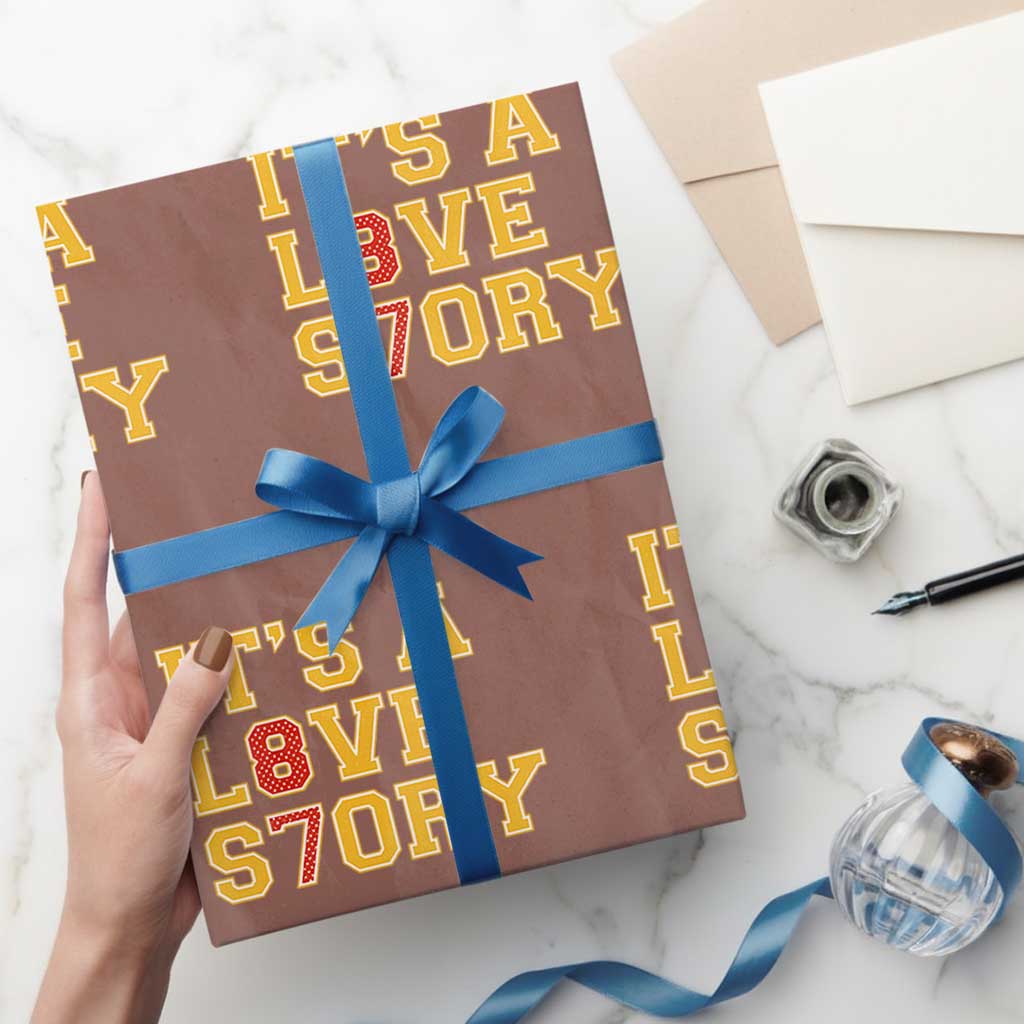It’s a Love Story 87 Wrapping Paper Roll Inspired Football Romance - Wonder Print Shop