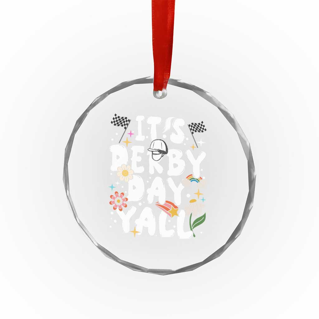 It's Derby Day Y'All Crystal Glass Ornament Retro Groovy KY Horse Racing