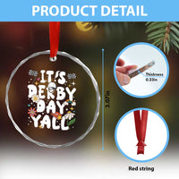 It's Derby Day Y'All Crystal Glass Ornament Retro Groovy KY Horse Racing