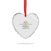 Its Fine I am Fine Everything Is Fine Heart Crystal Glass Ornament Funny Sheep Yarn Chaos - Wonder Print Shop