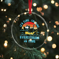 It's Fine I'm Fine Everything Is Fine Funny Cat Crystal Glass Ornament Christmas Gift - Wonder Print Shop