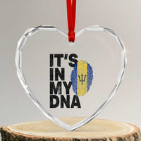 It's In My DNA Barbados Barbadian Heart Crystal Glass Ornament Pride Heritage Patriotic Gift
