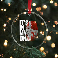It's in My DNA Crystal Glass Ornament Denmark Map Flag Danish Gift