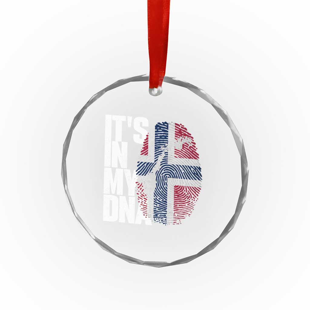 It's in My DNA Crystal Glass Ornament Norwegian Norway Map Flag Pride