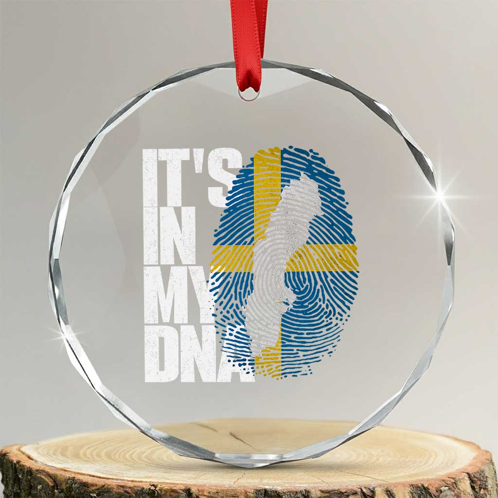 It's in My DNA Crystal Glass Ornament Sweden Sverige Swedish Map Flag