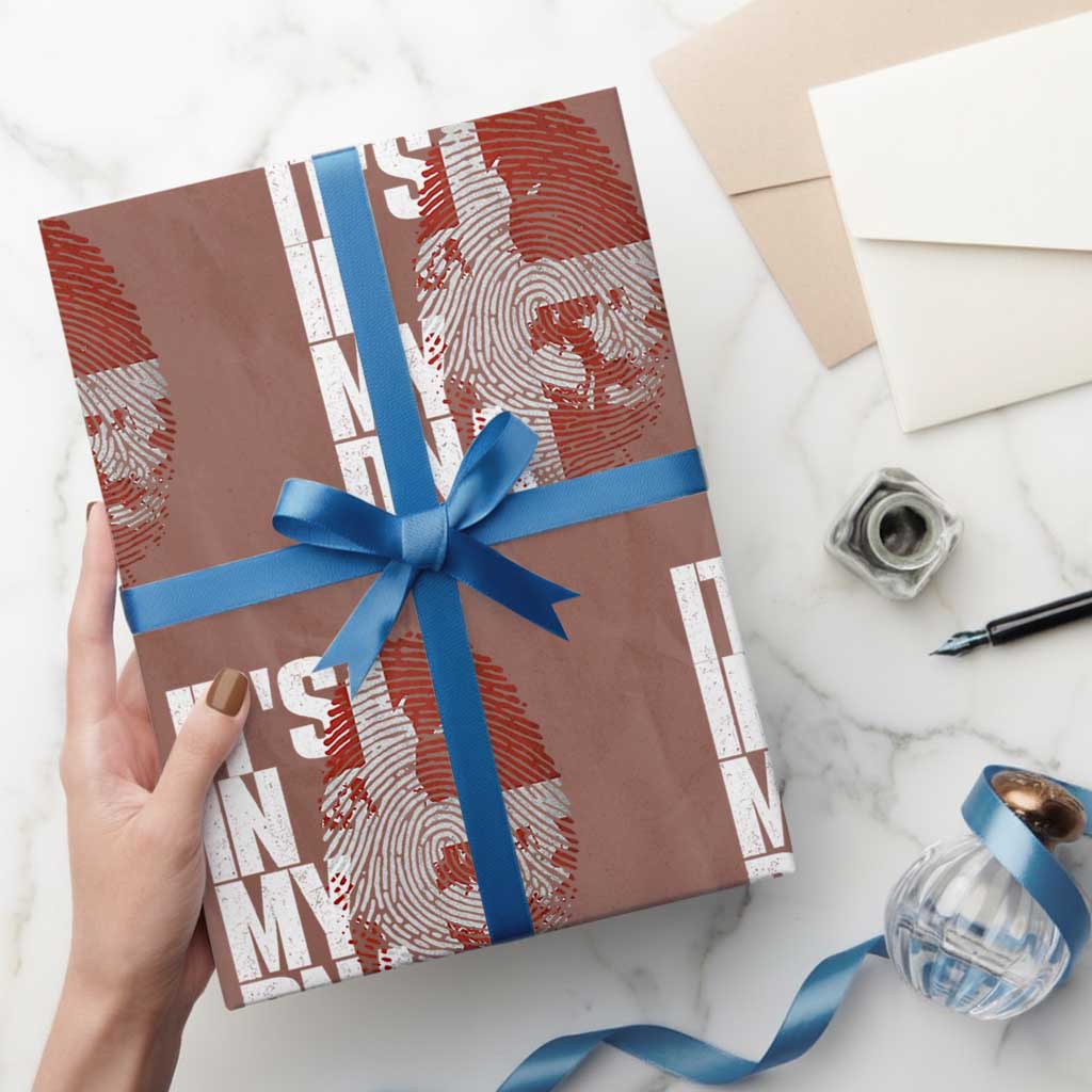It's in My DNA Wrapping Paper Roll Denmark Map Flag Danish Gift