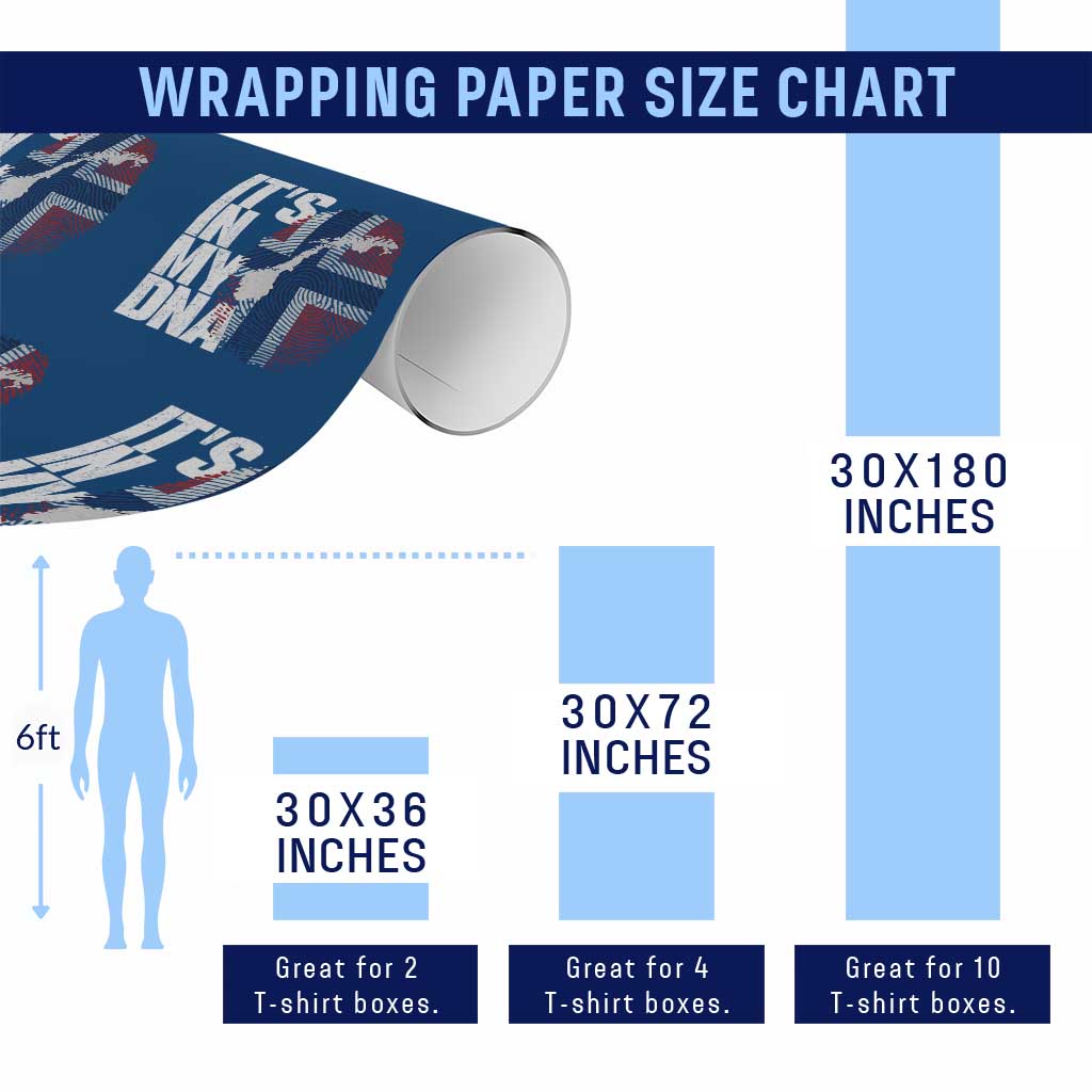 It's in My DNA Wrapping Paper Roll Norwegian Norway Map Flag Pride