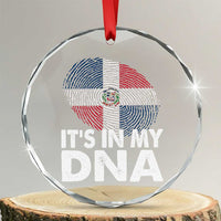 It's in My DNA Dominican Flag Crystal Glass Ornament - Wonder Print Shop