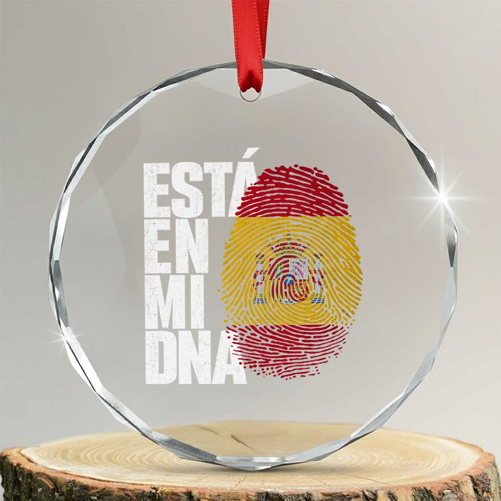 It's in My DNA Espana Spain Spanish Flag Pride Crystal Glass Ornament
