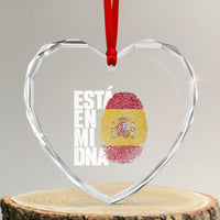 It's in My DNA Espana Spain Spanish Flag Pride Heart Crystal Glass Ornament