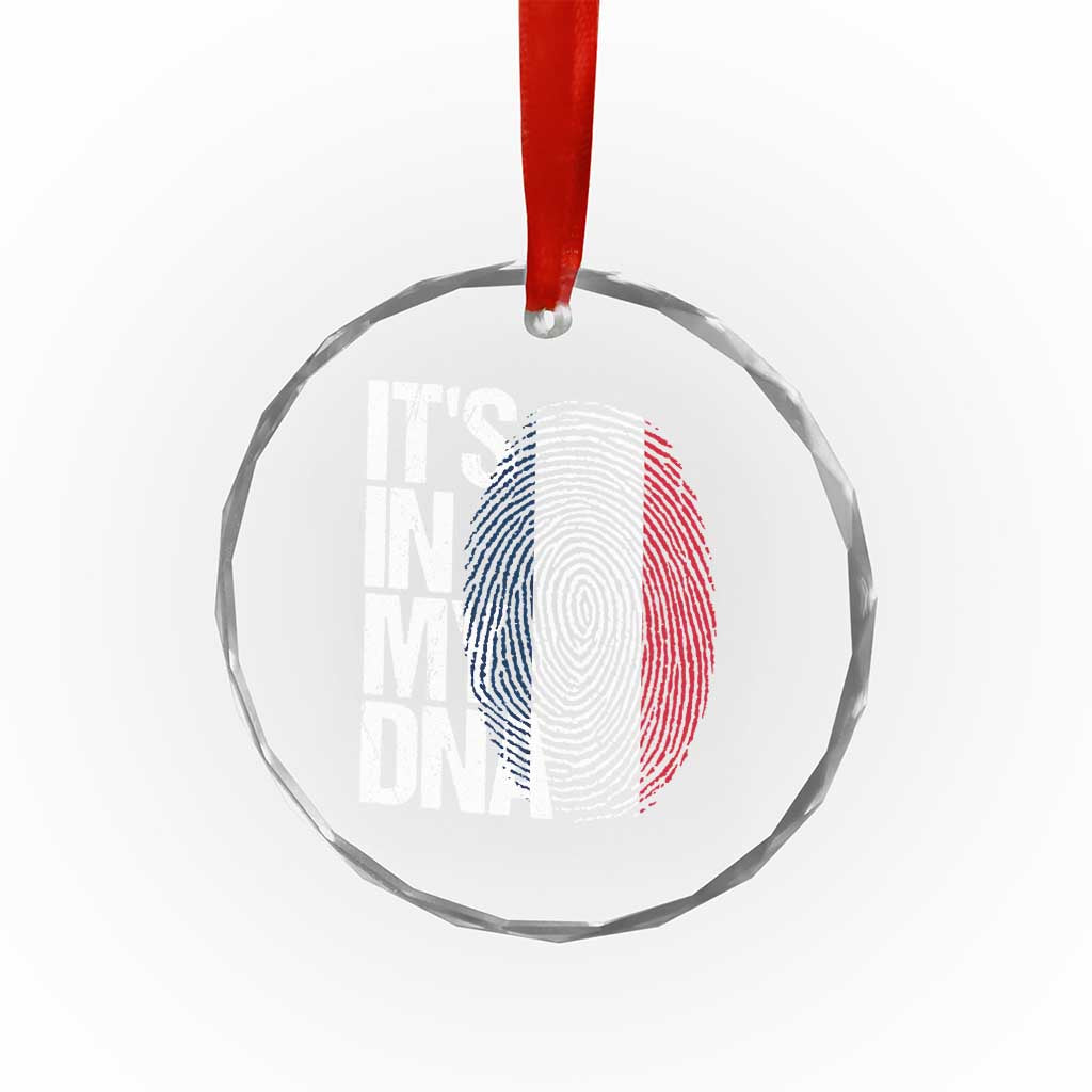 It's in My DNA France French Flag Crystal Glass Ornament