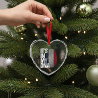 It's in My DNA France French Flag Heart Crystal Glass Ornament