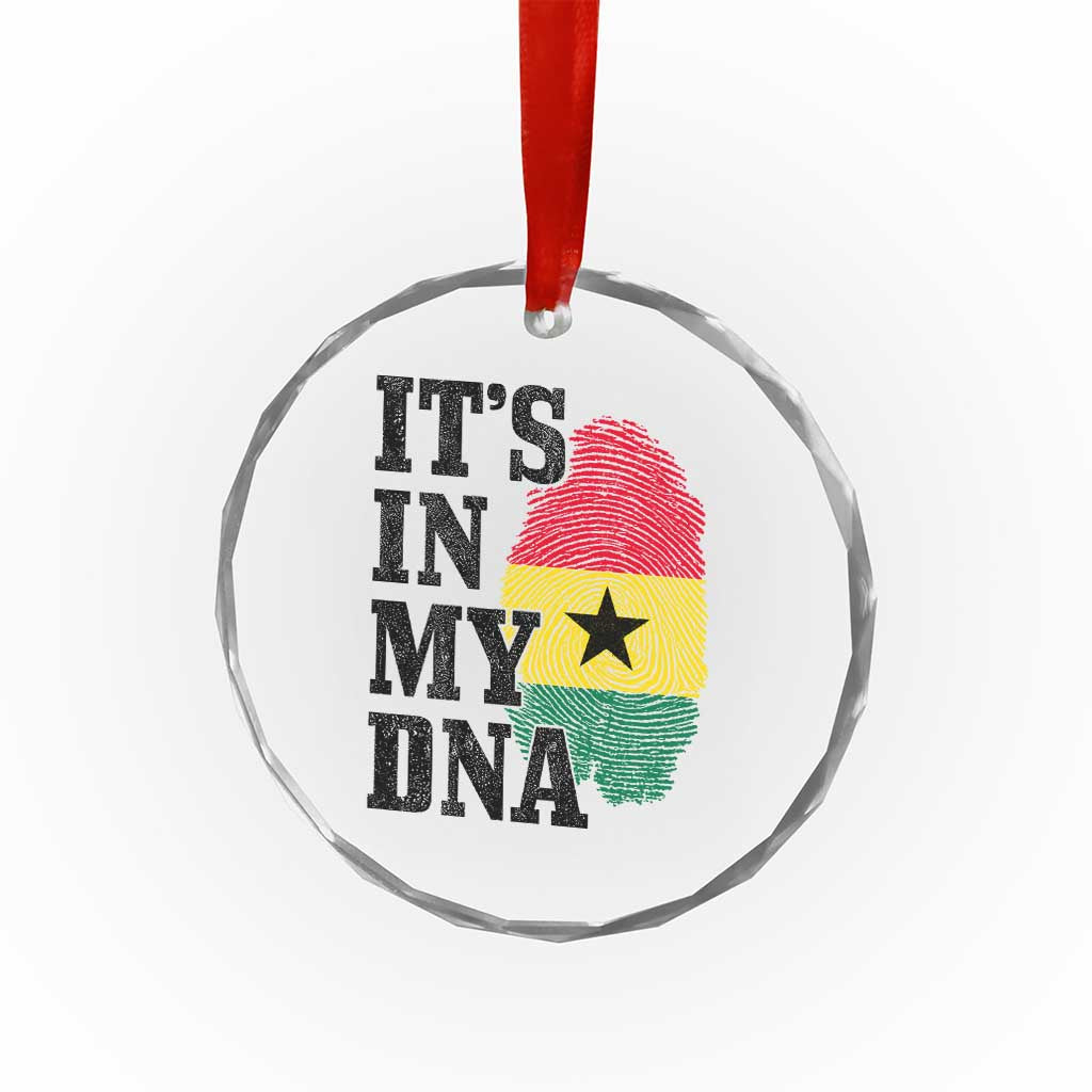 Its In My DNA Ghana Crystal Glass Ornament Fingerprint Flag Proud Ghanaian Heritage Ghanese Roots
