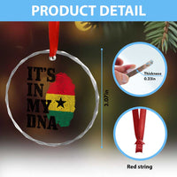 Its In My DNA Ghana Crystal Glass Ornament Fingerprint Flag Proud Ghanaian Heritage Ghanese Roots