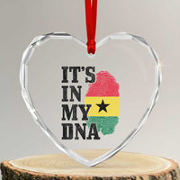 Its In My DNA Ghana Heart Crystal Glass Ornament Fingerprint Flag Proud Ghanaian Heritage Ghanese Roots