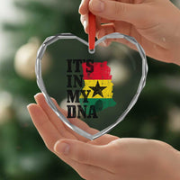 Its In My DNA Ghana Heart Crystal Glass Ornament Proud Ghanaian Heritage Ghanese Roots Vintage Ghana Map Flag
