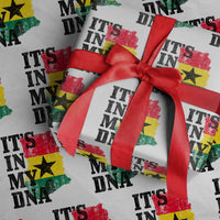 Its In My DNA Ghana Wrapping Paper Roll Proud Ghanaian Heritage Ghanese Roots Vintage Ghana Map Flag