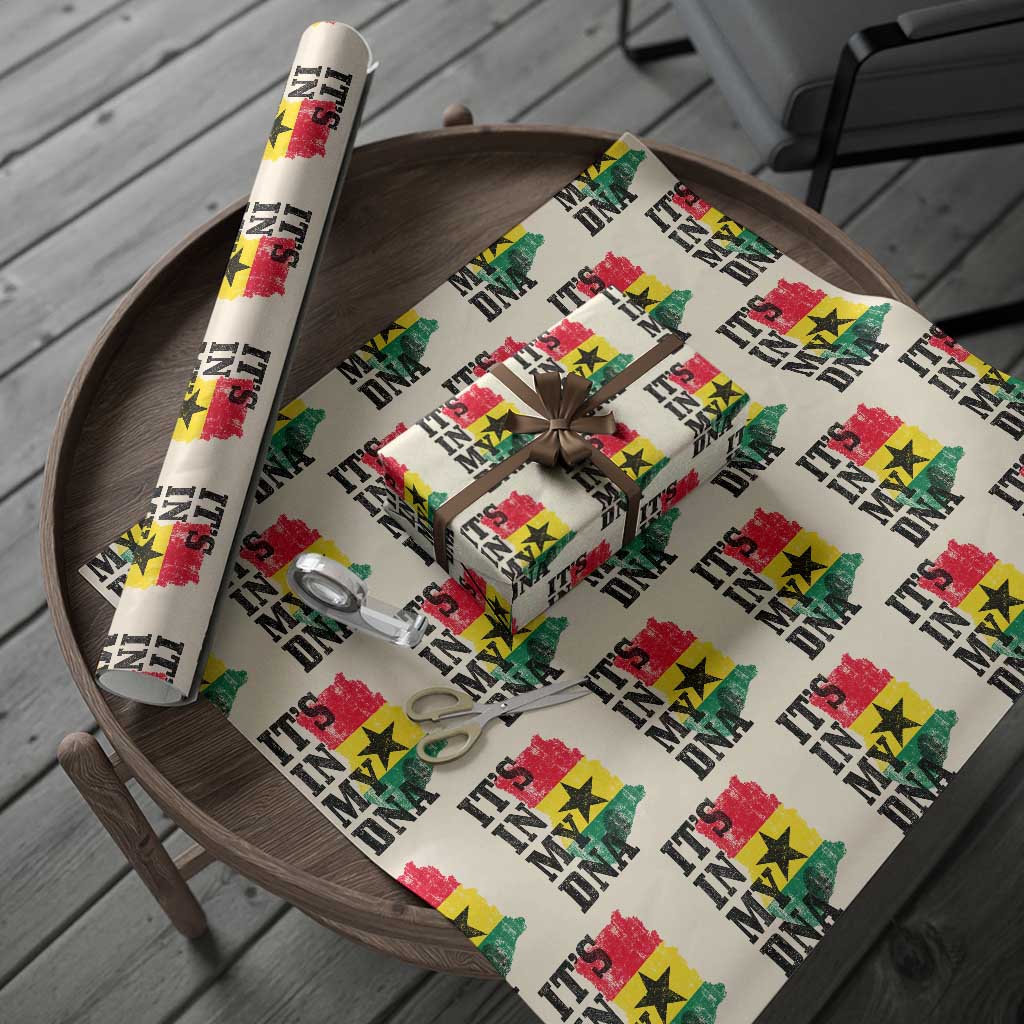 Its In My DNA Ghana Wrapping Paper Roll Proud Ghanaian Heritage Ghanese Roots Vintage Ghana Map Flag