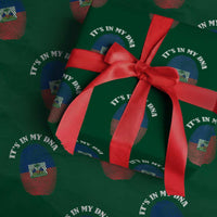 It's In My DNA Haitian Flag Fingerprint Graphic Wrapping Paper Roll Haiti Heritage Pride