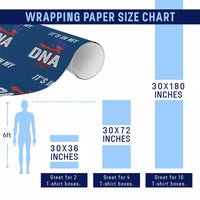 It's In My DNA Haitian Map and Fingerprint Flag Graphic Wrapping Paper Roll Haiti Heritage Pride