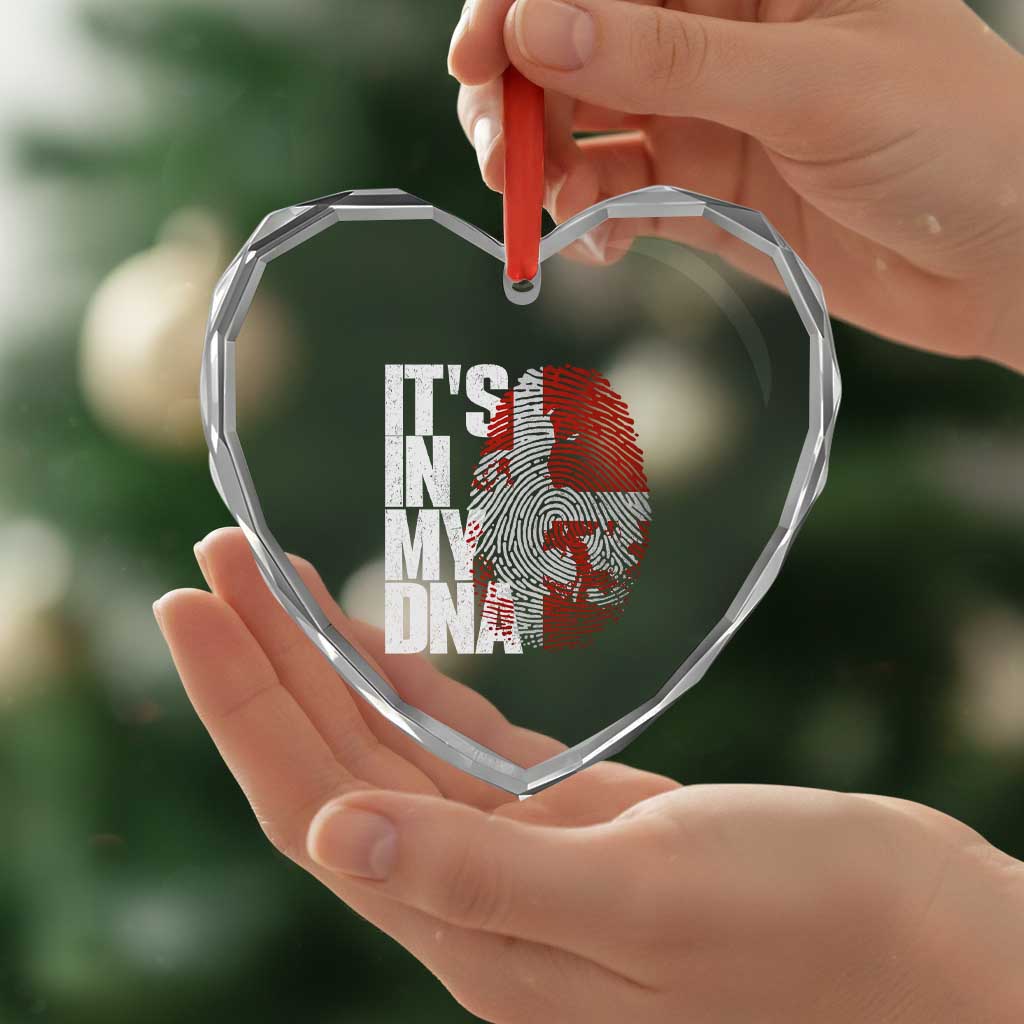 It's in My DNA Heart Crystal Glass Ornament Denmark Map Flag Danish Gift