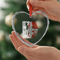 It's in My DNA Heart Crystal Glass Ornament Denmark Map Flag Danish Gift