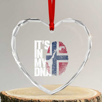 It's in My DNA Heart Crystal Glass Ornament Norwegian Norway Map Flag Pride
