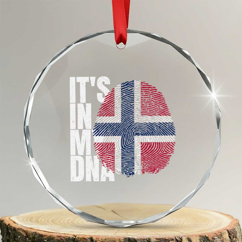 It's in My DNA Norway Norwegian Flag Pride Crystal Glass Ornament