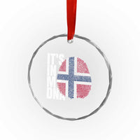 It's in My DNA Norway Norwegian Flag Pride Crystal Glass Ornament