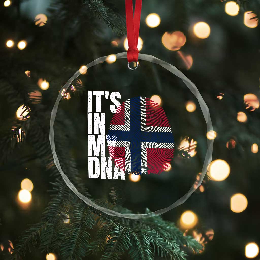 It's in My DNA Norway Norwegian Flag Pride Crystal Glass Ornament