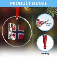 It's in My DNA Norway Norwegian Flag Pride Crystal Glass Ornament