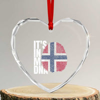 It's in My DNA Norway Norwegian Flag Pride Heart Crystal Glass Ornament