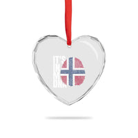 It's in My DNA Norway Norwegian Flag Pride Heart Crystal Glass Ornament