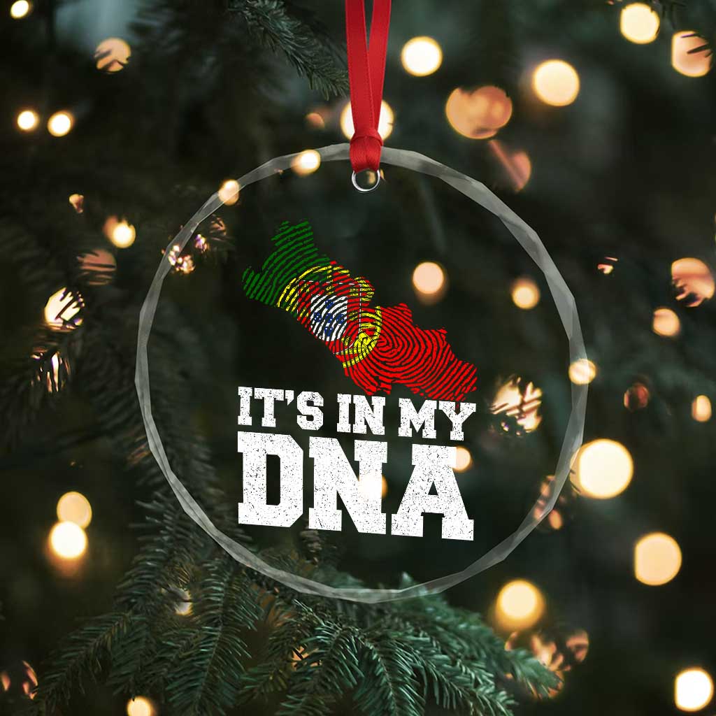 Its in My DNA Portugal Crystal Glass Ornament Portuguese Flag Portugal Boy Girl Gift - Wonder Print Shop